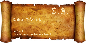 Daku Márk névjegykártya